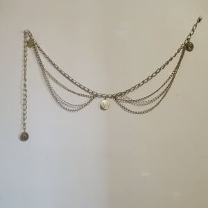 Gold Multi-Layered Coin Chain Belt